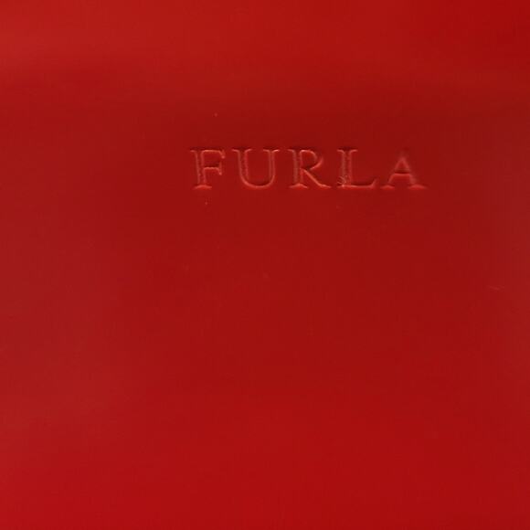 FURLA Red Clutch Luxury Bag with Metal Strap - Picture 2 of 16